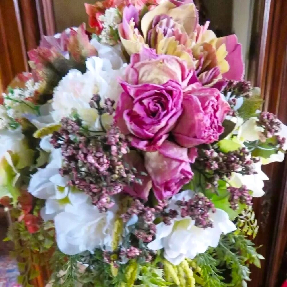 NWT ALEXANDRA'S ACCENTS Custom Designer Silk Floral Bouquet Bridal, Quinceanera